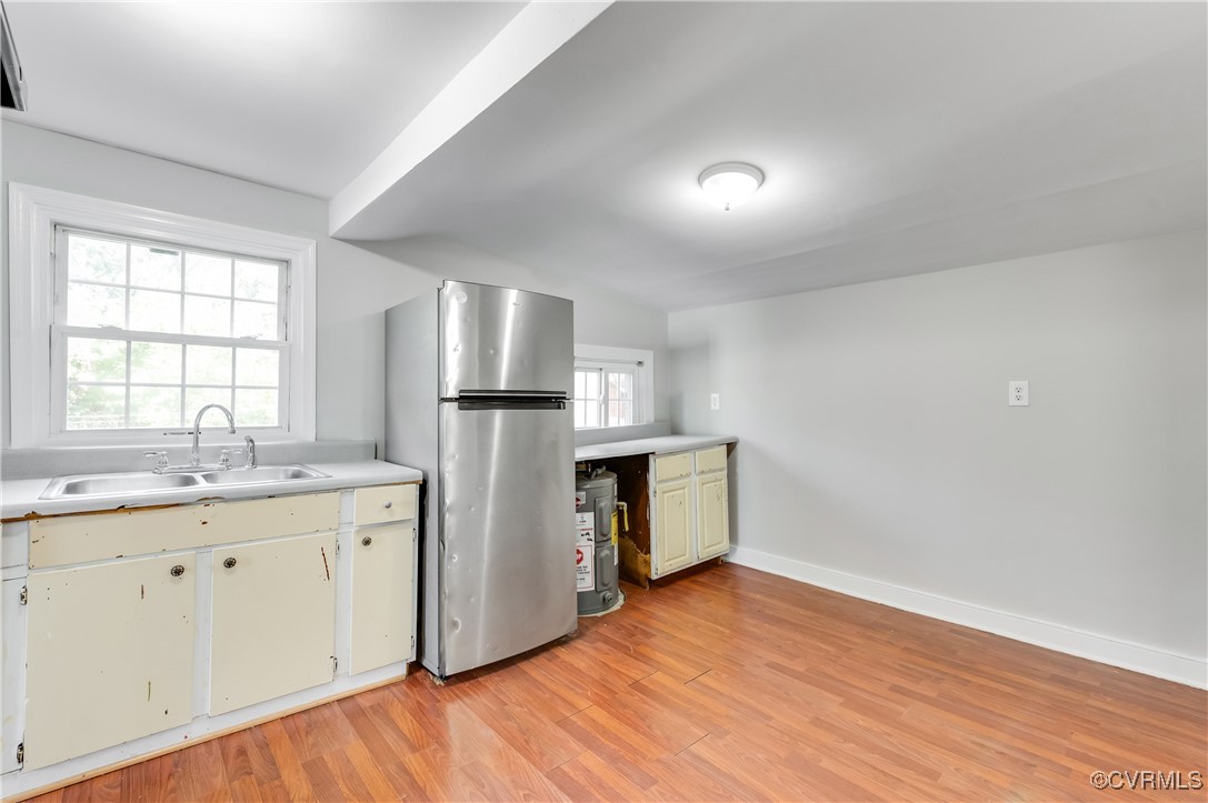 2821 Dumbarton Road Henrico, VA 23228 - Photo 27 of 37 Kitchen with original hardwood flooring, stainless
