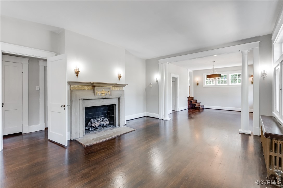 2821 Dumbarton Road Henrico, VA 23228 - Photo 3 of 37 Unfurnished living room with a high end fireplace,