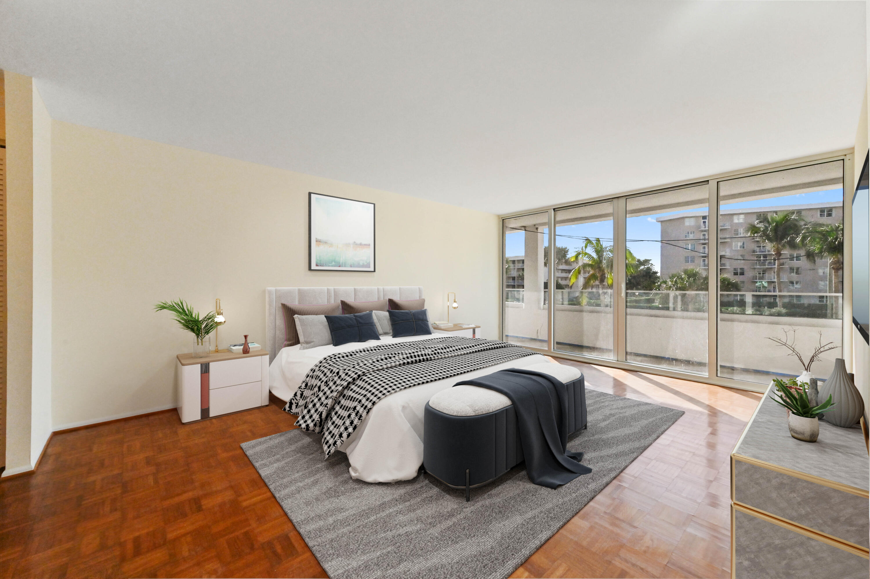 2800 South Ocean Boulevard, Unit 2K Boca Raton, FL 33432 - Photo 18 of 59 a spacious bedroom with a large bed and a large window