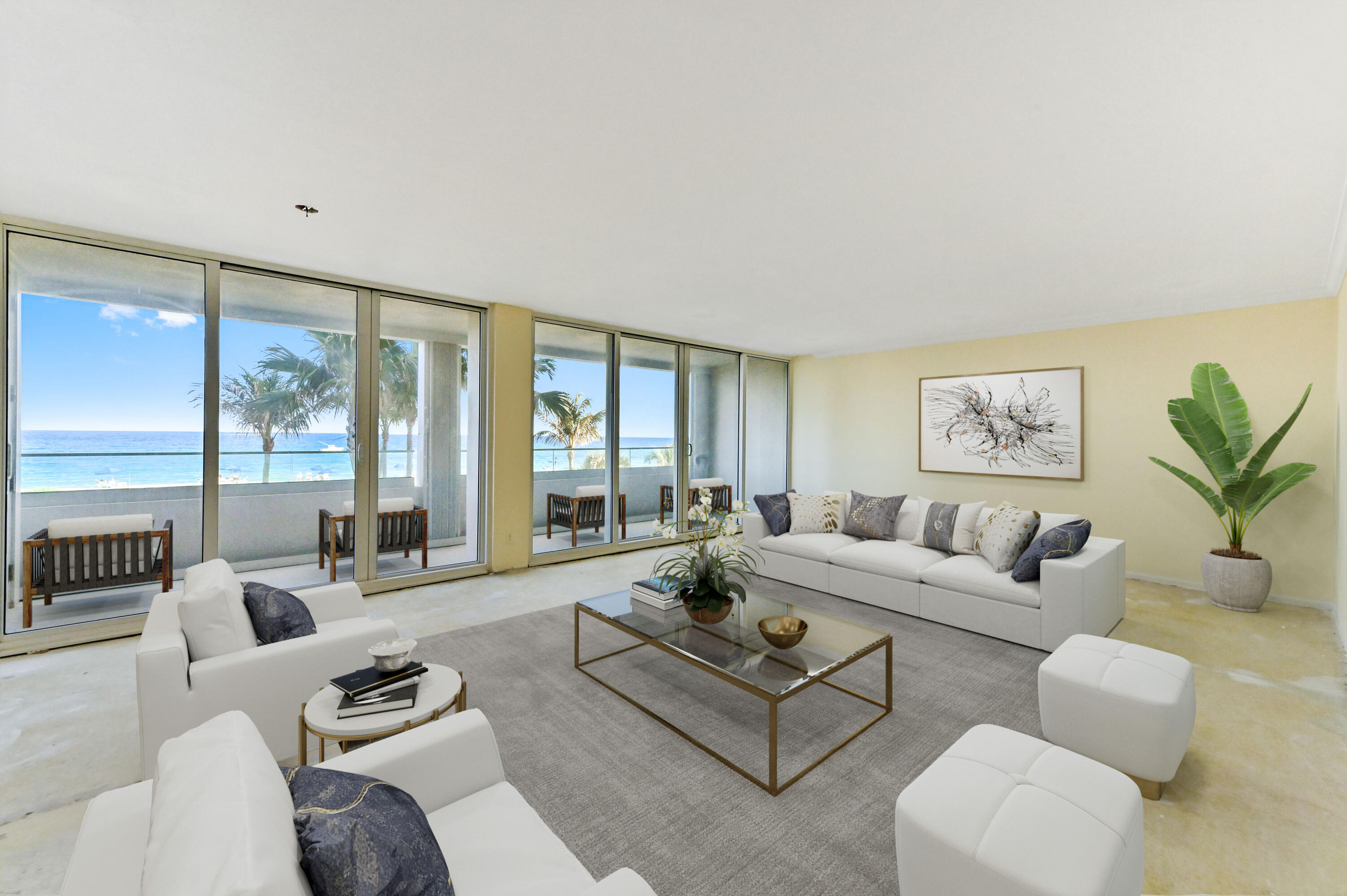 2800 South Ocean Boulevard, Unit 2K Boca Raton, FL 33432 - Photo 5 of 59 a living room with furniture and a large window