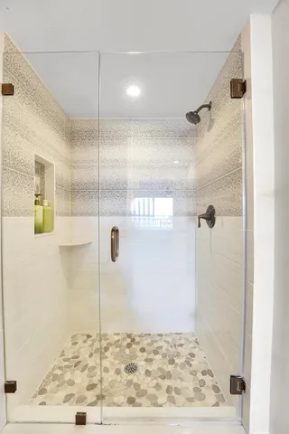 a bathroom with a shower