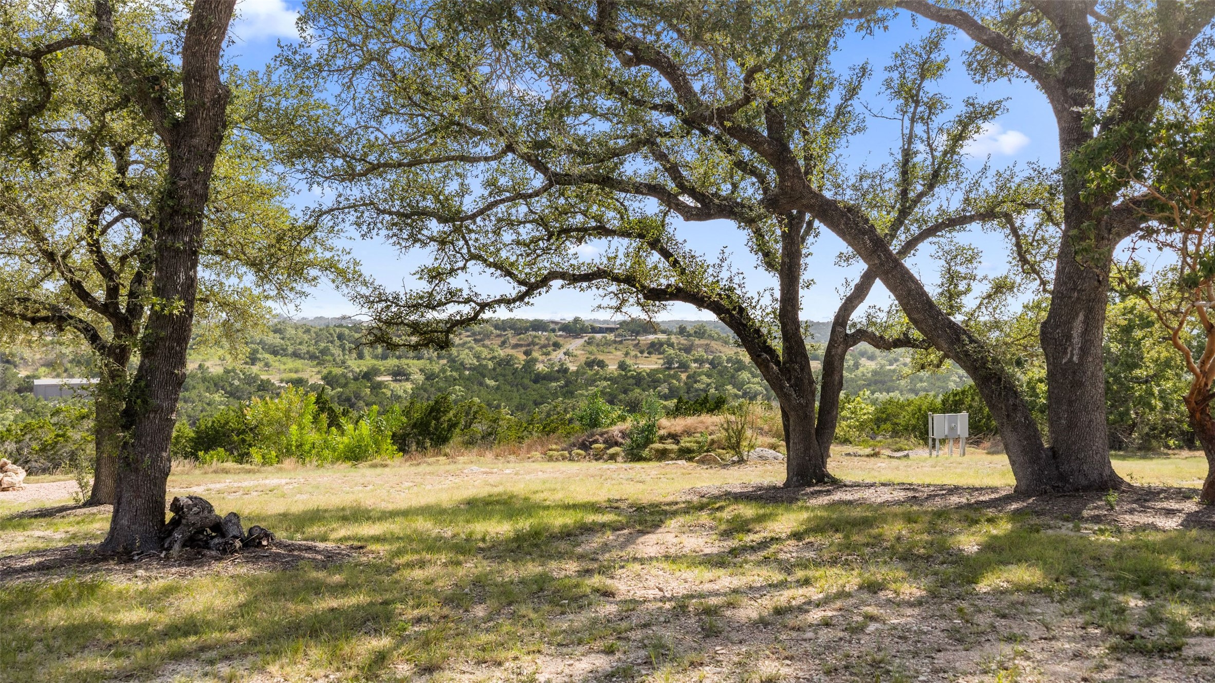 810 Kothmann Road Dripping Springs, TX 78620 - Photo 40 of 40 Mature oak trees frame a sweeping vista of rolling green hillsides.