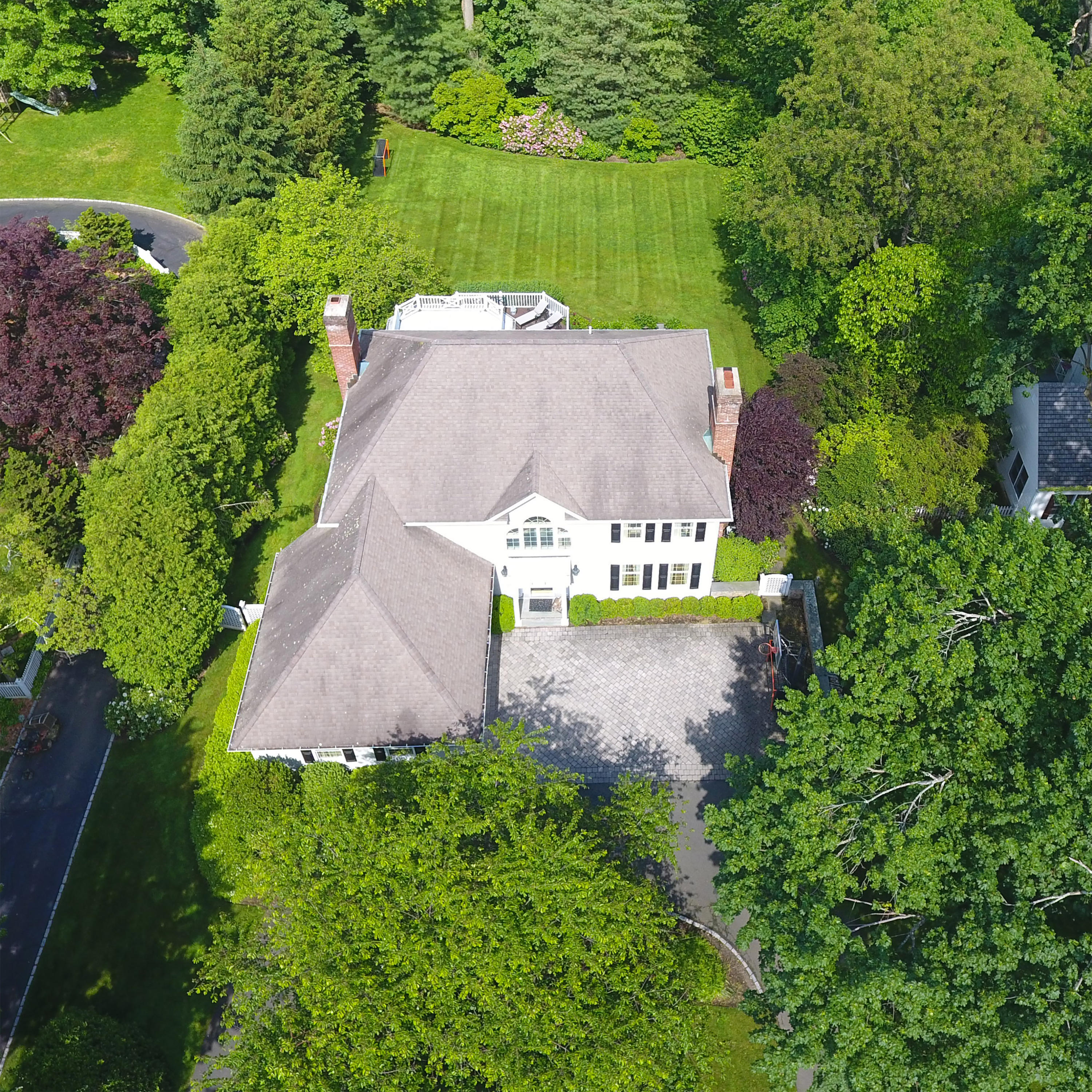 24 Birch Road Darien, CT 06820 - Photo 18 of 20 an aerial view of a house with a garden