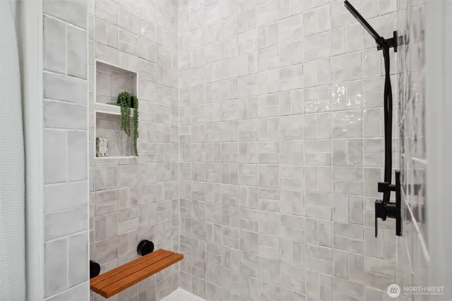 a bathroom with a tub