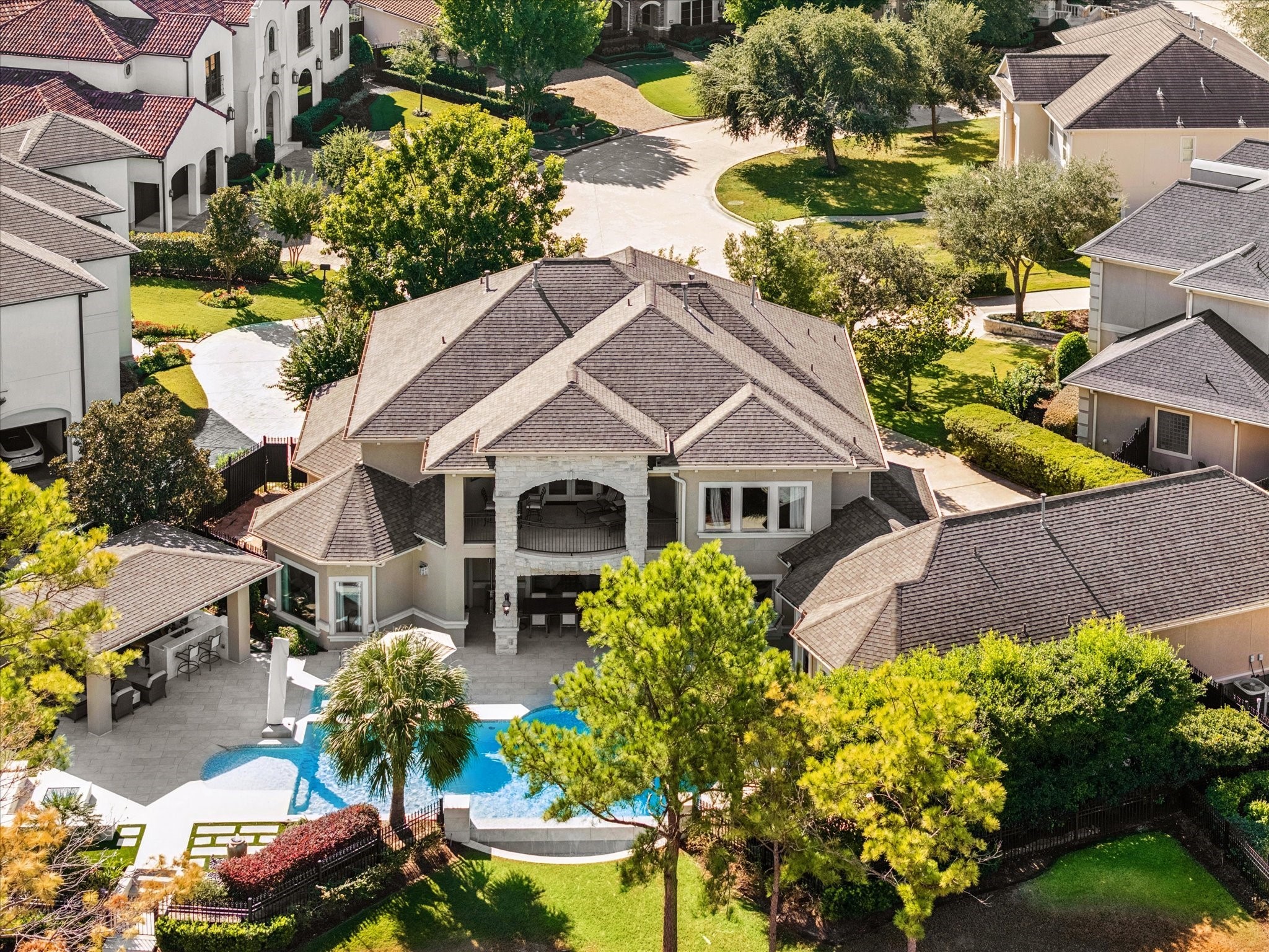 an aerial view of a house