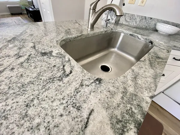 a close view of sink and tap