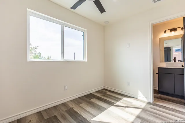 an empty room with a window