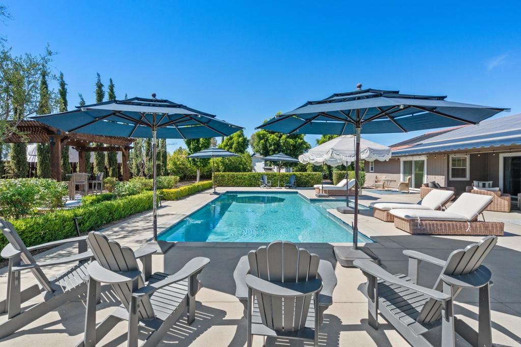 1848 Tavern Road Alpine, CA 91901 - Photo 25 of 45 a view of backyard with table and chairs under an umbrella