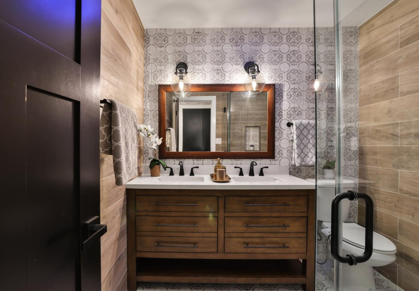 1280 Burrows Road Campbell, CA 95008 - Photo 15 of 47 a bathroom with a sink and a mirror