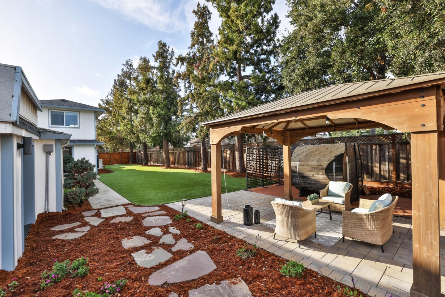 1280 Burrows Road Campbell, CA 95008 - Photo 37 of 47 a view of a patio with a chairs and table in the patio