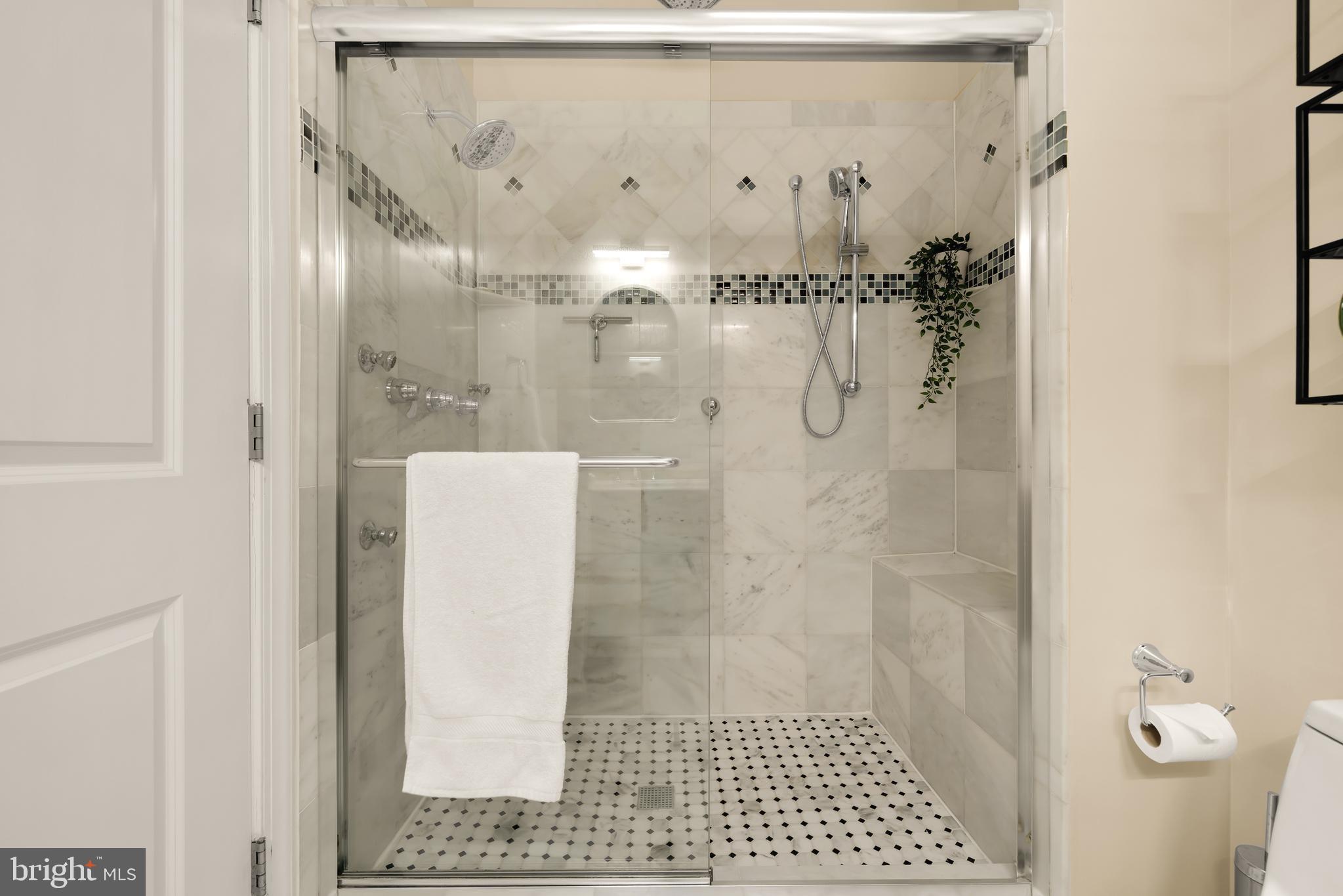 1813 Kilbourne Place Northwest Washington, DC 20010 - Photo 40 of 69 Walk-in shower with dual showerheads