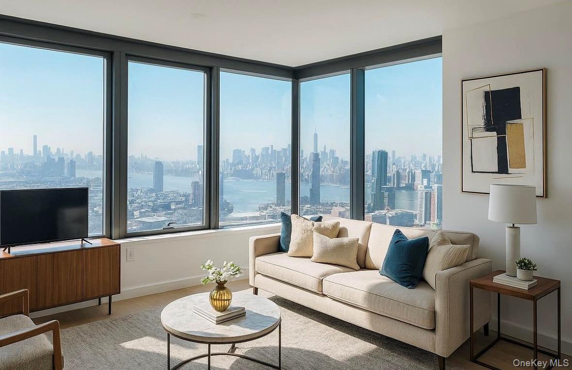 3 Court Square, Unit 5211 Queens, NY 11101 - Photo 2 of 13 a living room with furniture and a flat screen tv