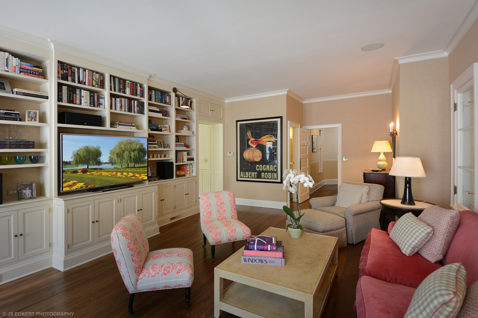 1035 North Sheridan Road Lake Forest, IL 60045 - Photo 21 of 47 a living room with furniture and a book shelf