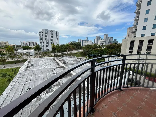a view of city from a balcony