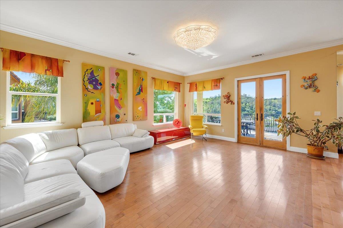 33 Aurora Lane Copperopolis, CA 95228 - Photo 9 of 46 living room with french doors, hardwood / wood-style flooring