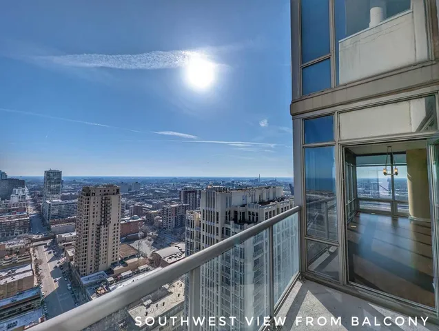 a city view from a balcony