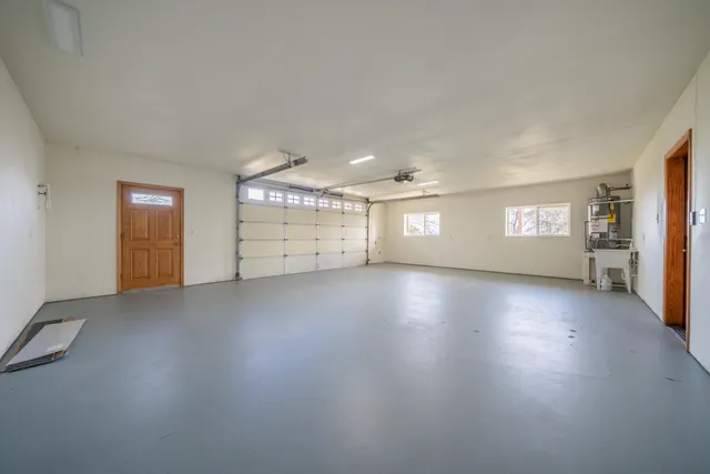 a view of a balcony with wooden floor