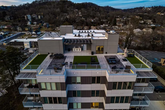 an aerial view of a city