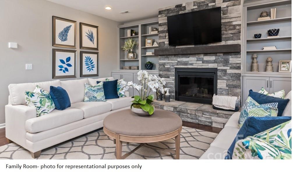4039 Charlton Road, Unit 276 Fort Mill, SC 29715 - Photo 9 of 29 a living room with furniture a flat screen tv and a fireplace
