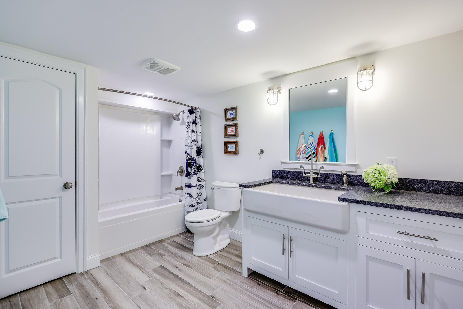 24 Bay Road Cotuit, MA 02635 - Photo 24 of 44 a bathroom with a granite countertop sink mirror vanity and toilet