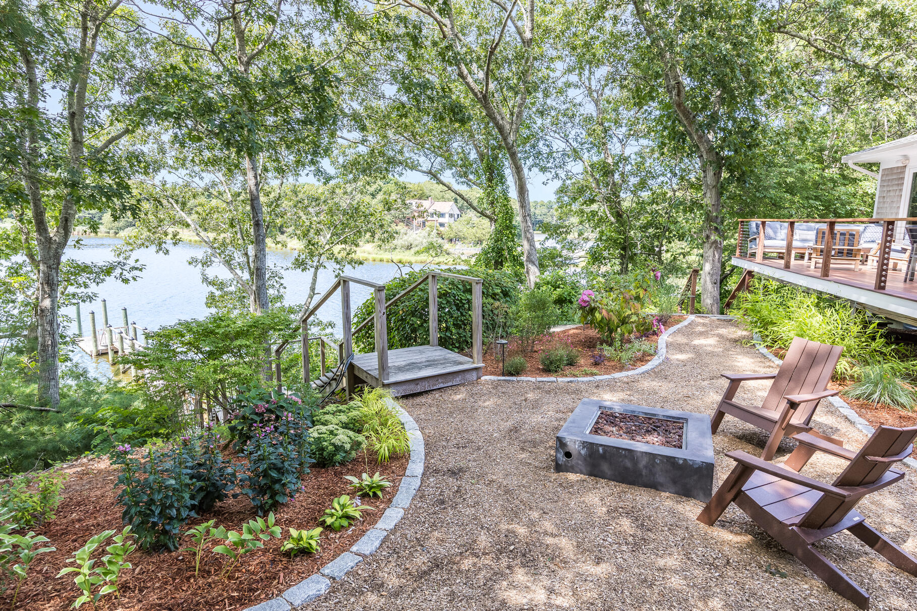 24 Bay Road Cotuit, MA 02635 - Photo 27 of 44 a view of a backyard with sitting area