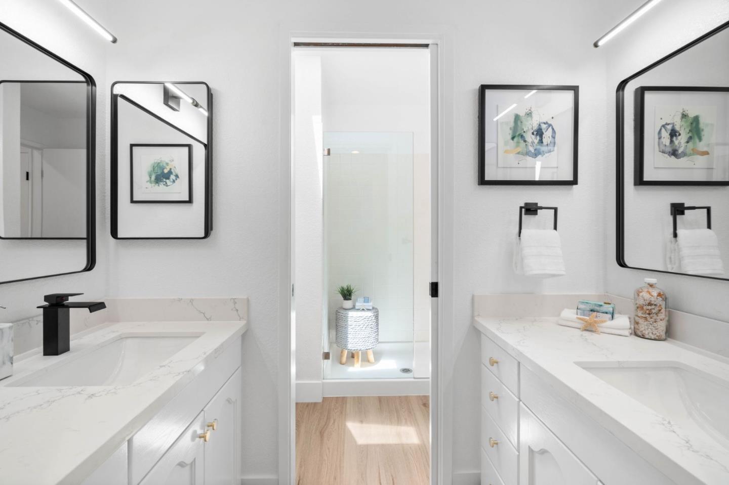 603 Sharp Park Road Pacifica, CA 94044 - Photo 16 of 27 a bathroom with a sink and a mirror