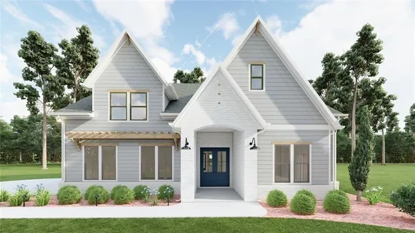 front view of a house and a yard