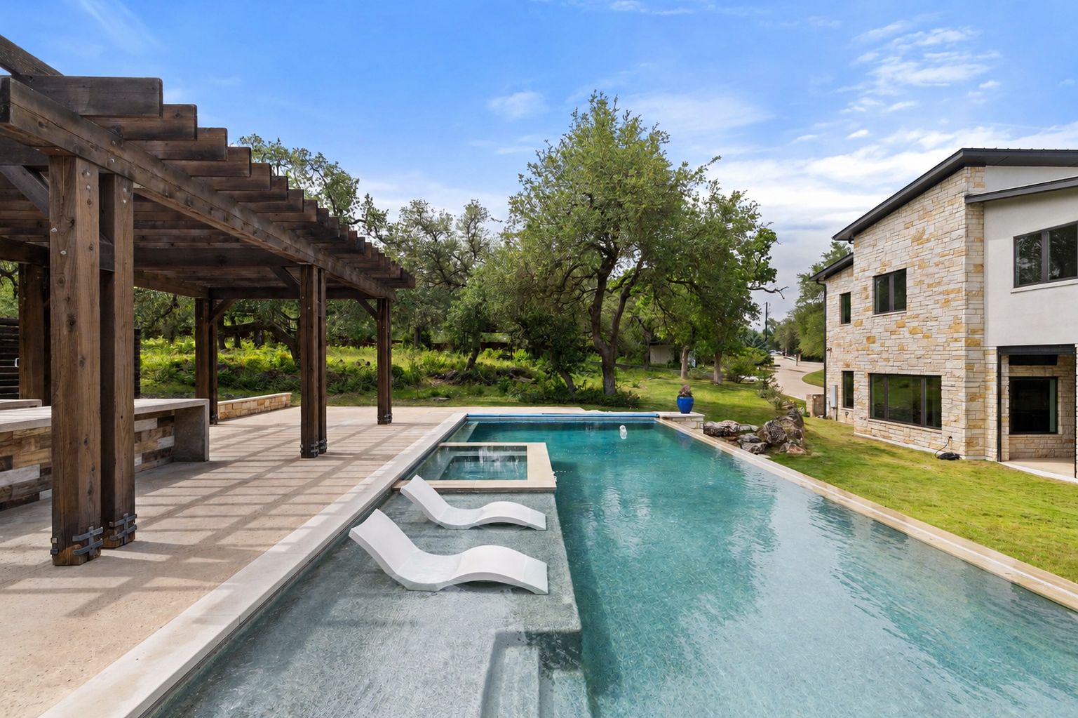 11002 Foundation Road Austin, TX 78726 - Photo 26 of 40 a view of swimming pool with chairs and roof