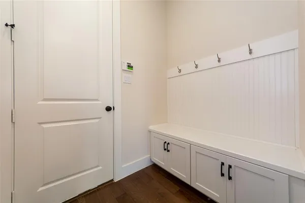 a room with cabinets