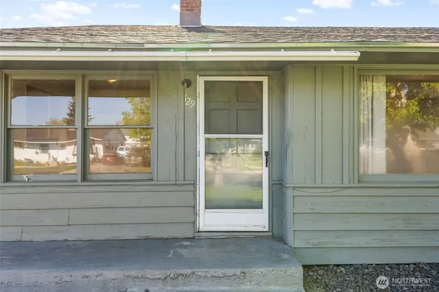 a view of front door of house