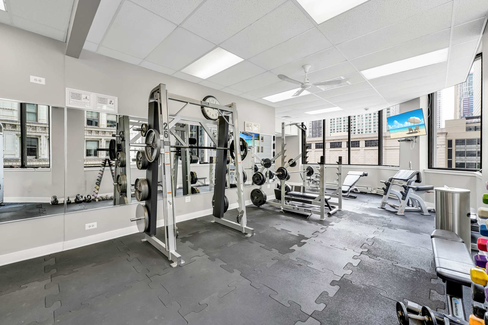 405 North Wabash Avenue, Unit 314 Chicago, IL 60611 - Photo 18 of 26 a view of a room with gym equipment
