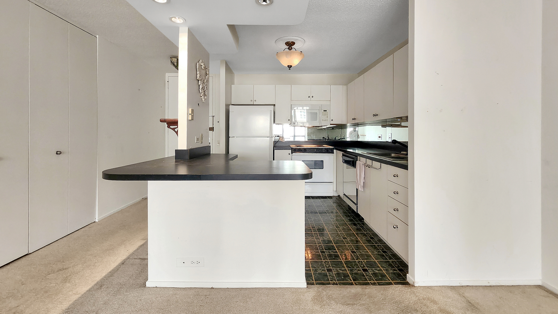 405 North Wabash Avenue, Unit 314 Chicago, IL 60611 - Photo 5 of 26 a kitchen with stainless steel appliances granite countertop a stove a sink and a refrigerator