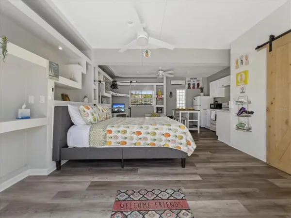 a swimming pool with barbeque oven