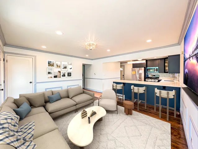 a living room with furniture and a couch