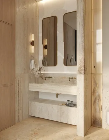 a view of dirt field with large trees