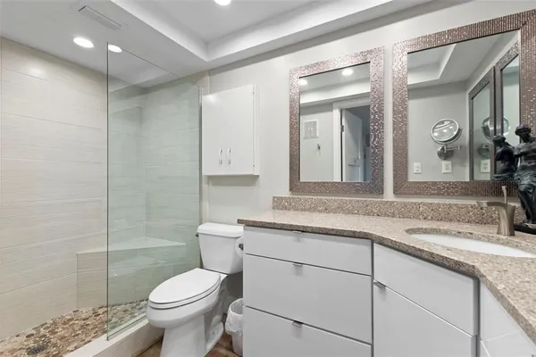 a bathroom with a shower