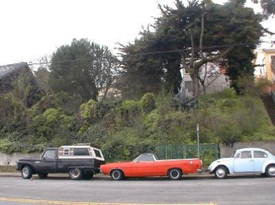 a car parked on the side of a road