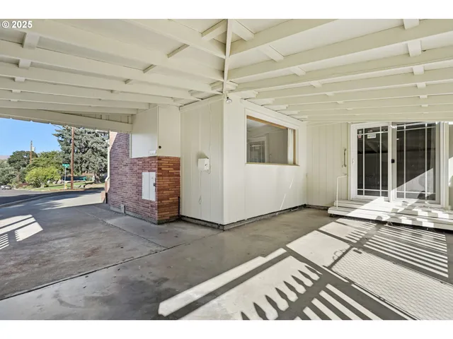 a view of a backyard of a house