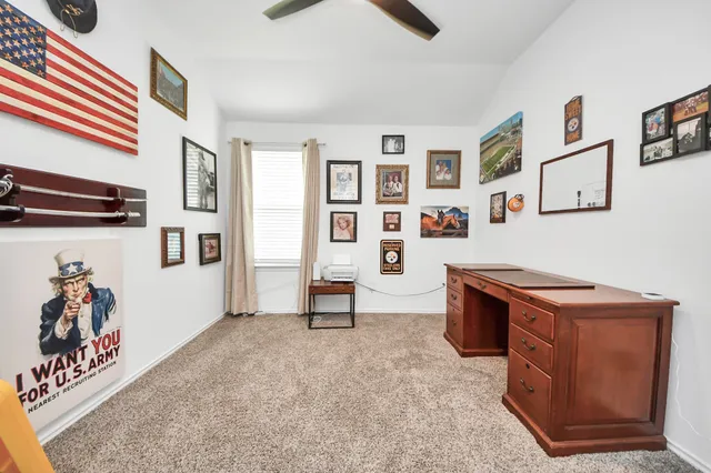a room with furniture and cabinets