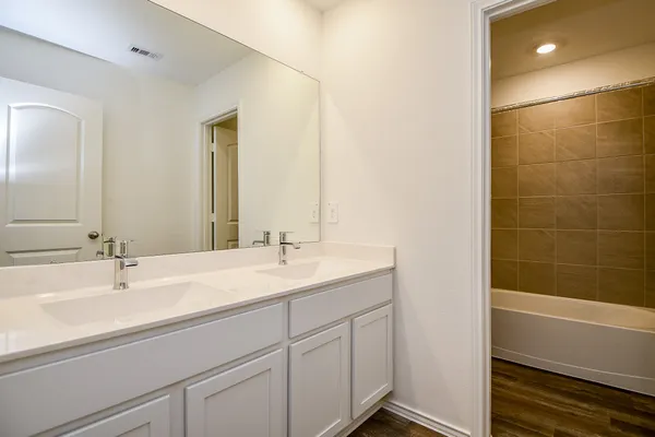 a bathroom with a sink and a bathtub