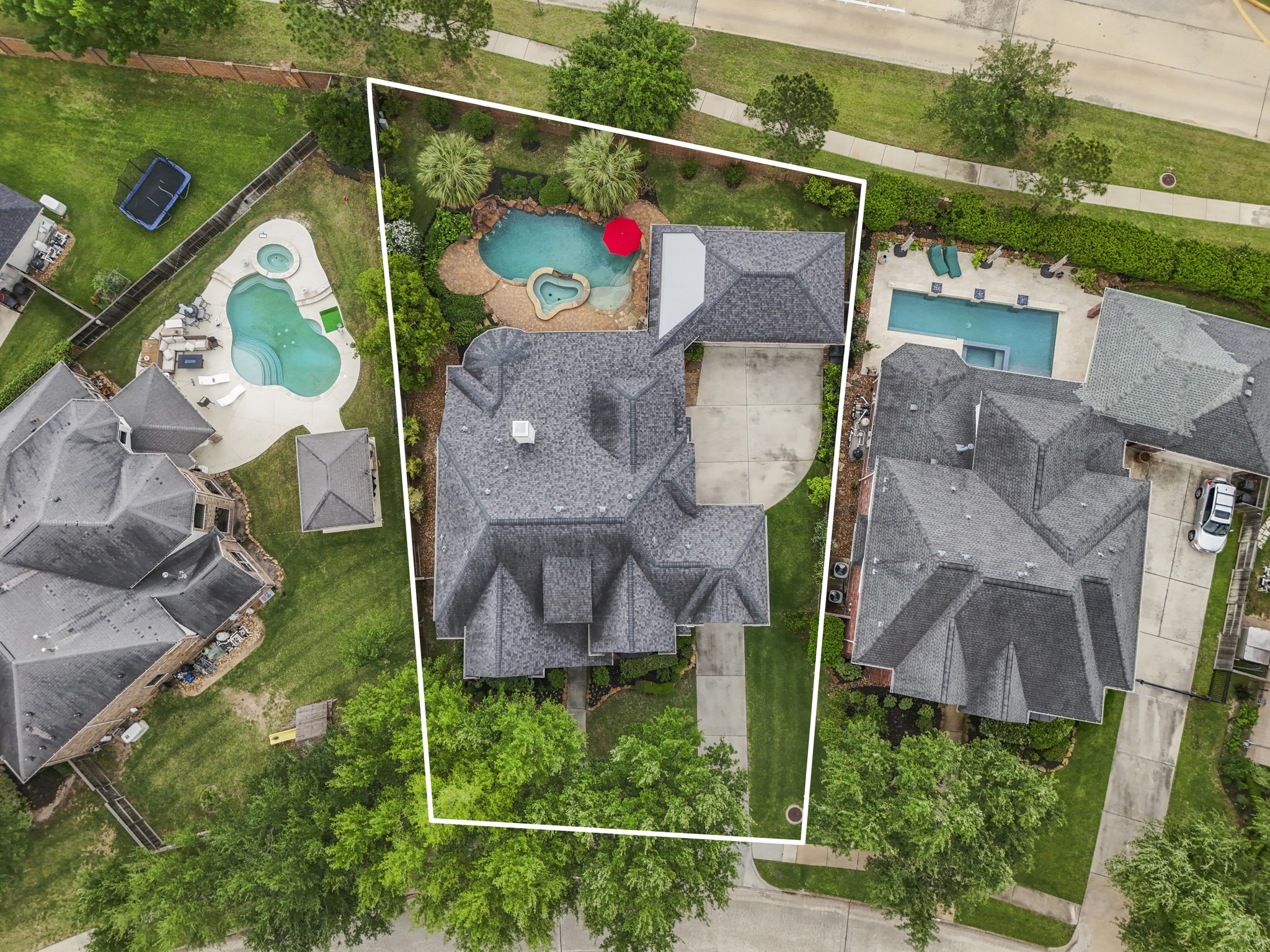 9707 Blue Cruls Way Spring, TX 77379 - Photo 48 of 50 an aerial view of house with outdoor space pool patio and outdoor seating