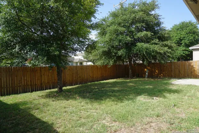 a view of backyard with green space