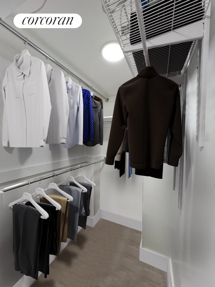 50 Bayard Street, Unit 6T Manhattan, NY 10013 - Photo 5 of 6 a view of walk in closet with clothes and shoes