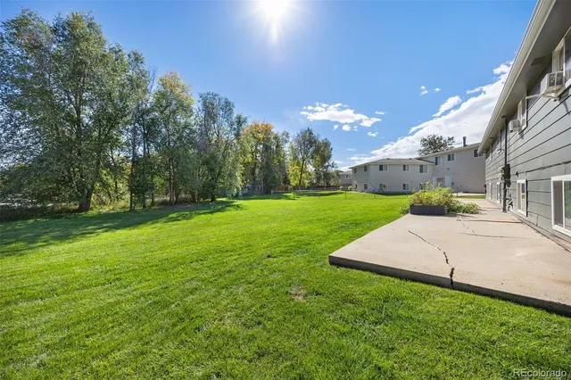 a view of a backyard