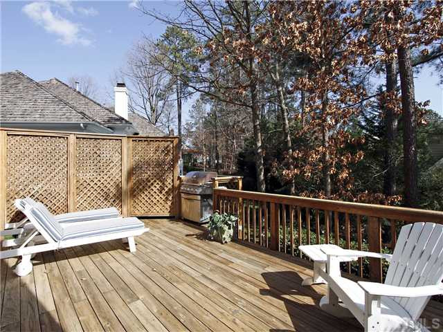 2021 Carrbridge Way Raleigh, NC 27615 - Photo 24 of 25 OVERSIZED DECK WITH PRIVACY SCREEN AND GRILL AREA, PERFECT FOR ENTERTAINING. Exterior Back