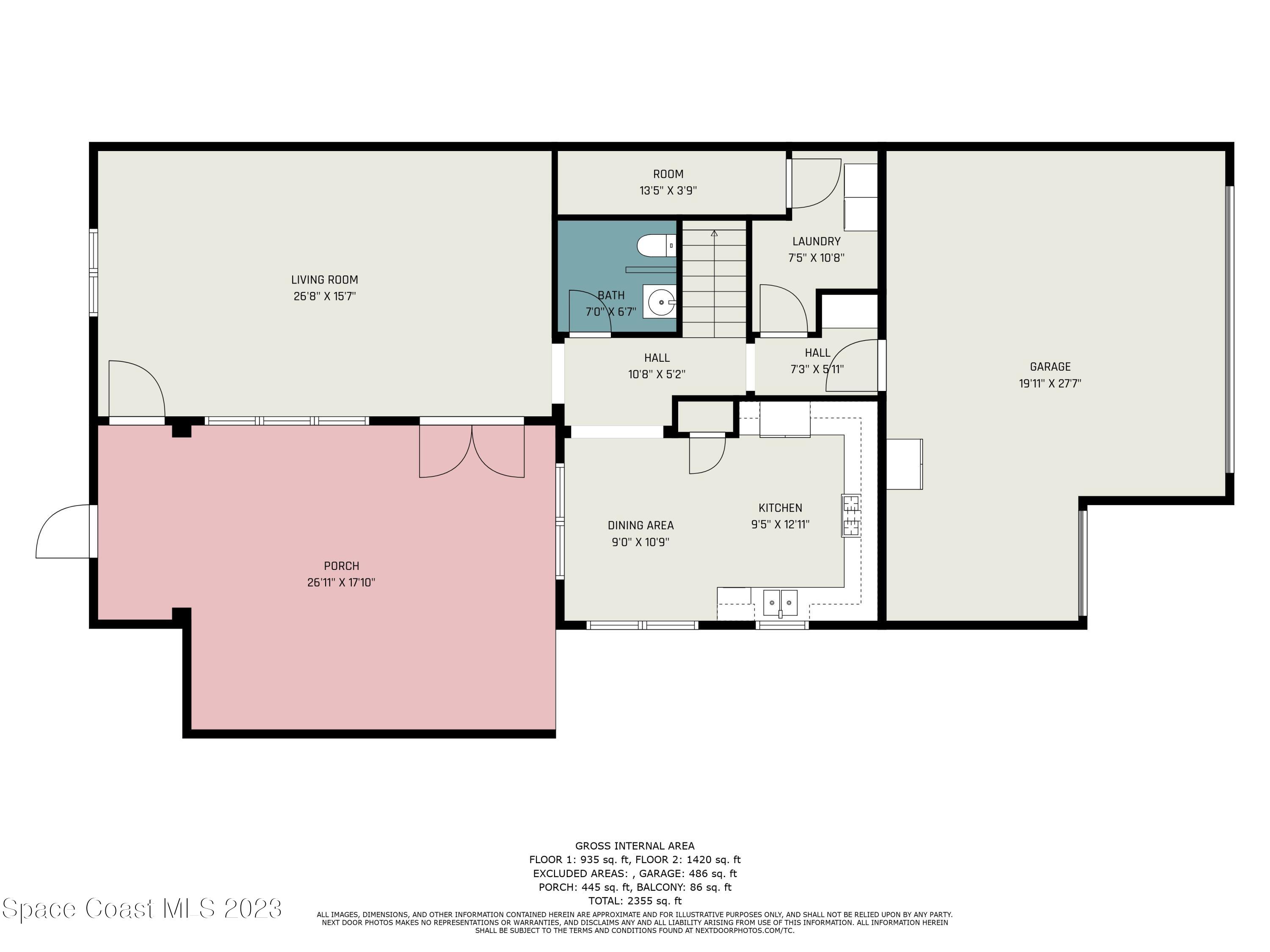 8830 Napolo Drive Melbourne, FL 32940 - Photo 35 of 38 1st_floor_dimensions_8830_napolo_drive_m