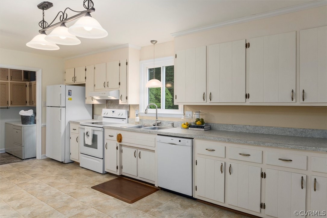 4005 Hidden Valley Road Chester, VA 23831 - Photo 11 of 43 a kitchen with white cabinets and sink