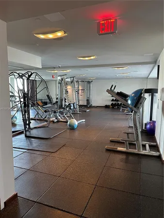 a room with gym equipment