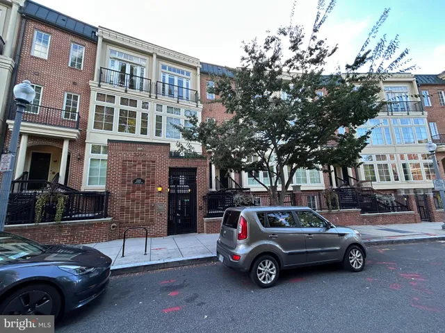 a car parked in front of a building