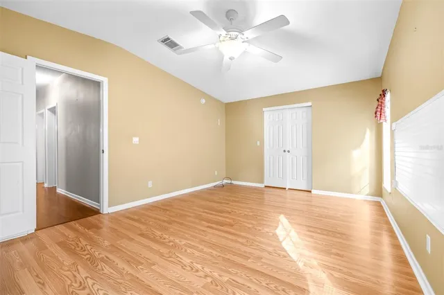 a view of a livingroom with a window